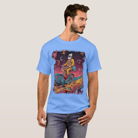 Bicycle Day Hofmannrip Psychedelic Comic Style Hip T-shirt (Voorkant volledig)