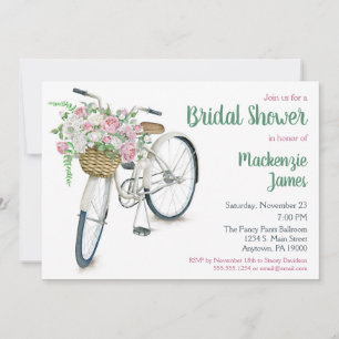 Bicycle Floral Bridal Shower Kaart