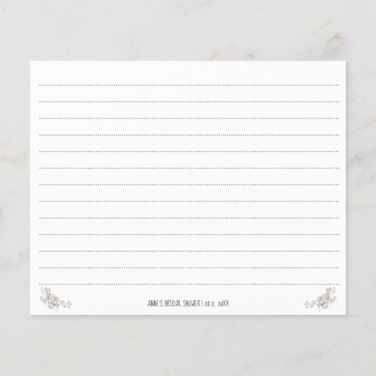 Bicycle Floral Recipe Kaart (Achterkant)