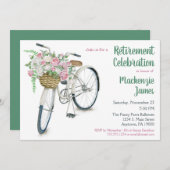 Bicycle Floral Retirement Vrouw Kaart (Voorkant / Achterkant)