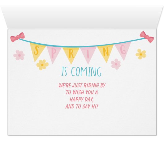 Bicycle Fox, Bunny en Raccoon Kinder Pasen (Binenzijde Horizontaal (Onderkant))