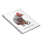 Bicycle Fun Bear | Voeg je naam toe Notitieboek (Rechterzijde)
