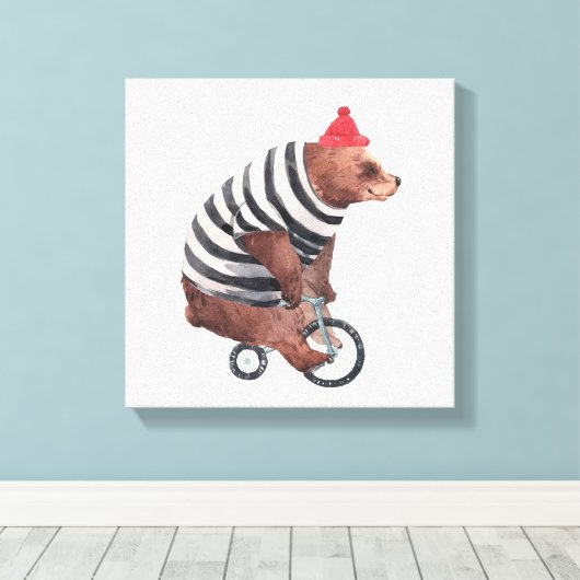 Bicycle Fun-Beer Canvas Afdruk (Insitu (Houten vloer))