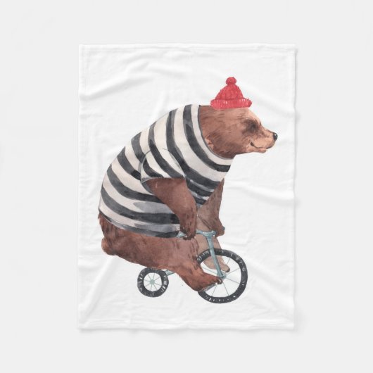 Bicycle Fun-Beer Fleece Deken (Voorkant)