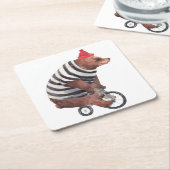 Bicycle Fun-Beer Kartonnen Onderzetters (Schuin)