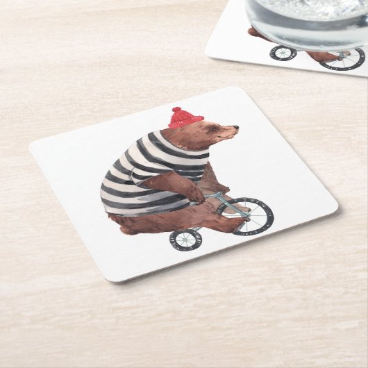 Bicycle Fun-Beer Kartonnen Onderzetters (Schuin)