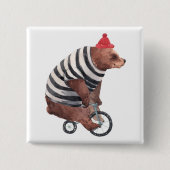 Bicycle Fun-Beer Vierkante Button 5,1 Cm (Voorkant)