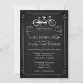 Bicycle Gebouwd voor 2 Chalkboard Wedding-uitnodig Kaart (Voorkant)