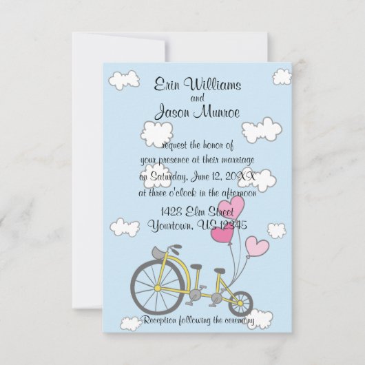 Bicycle Gebouwd voor tweedaagse uitnodiging (Voorkant)