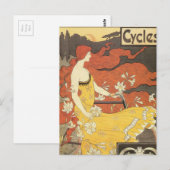 bicycle Gele dress Briefkaart (Voorkant / Achterkant)