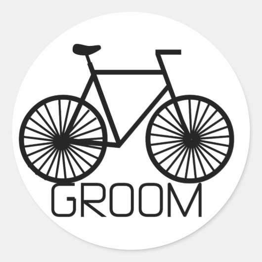 Bicycle Groom Tshirts en Gifts Ronde Sticker (Voorkant)