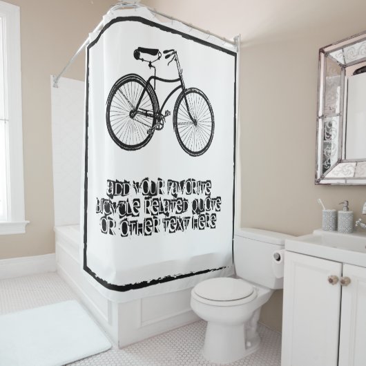 bicycle Grunge Custom Motivatie Quote Douchegordijn (In situ)