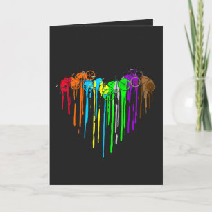 Bicycle Heart Shirt Colorful Art Cycle Enthusizist Kaart