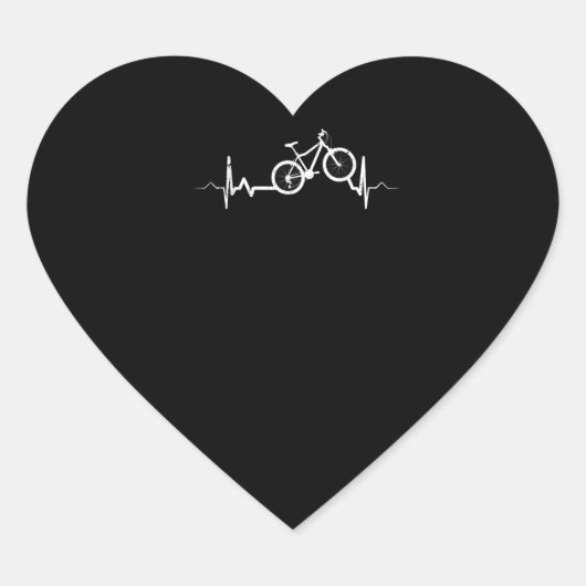 Bicycle Heartbeat Cycling Mountain Bike Hart Sticker (Voorkant)