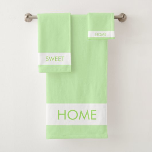 Bicycle Home Sweet Home op Lime Green Bad Handdoek (Insitu)