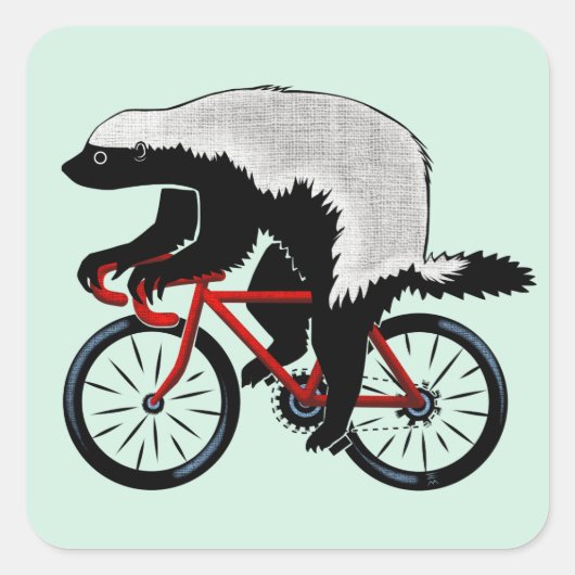 Bicycle Honey Badger Vierkante Sticker (Voorkant)