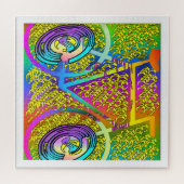 BICYCLE IN LEVENDE KLEUR LEGPUZZEL (Horizontaal)