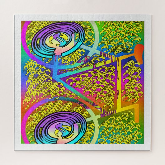 BICYCLE IN LEVENDE KLEUR LEGPUZZEL (Horizontaal)