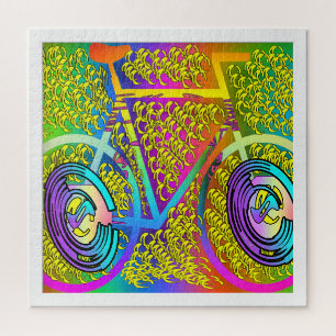 BICYCLE IN LEVENDE KLEUR LEGPUZZEL