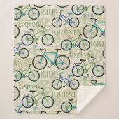 Bicycle Journey Sherpa Blanket Deken (Voorkant)
