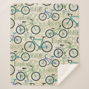Bicycle Journey Sherpa Blanket Deken