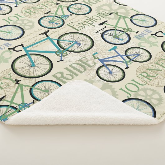 Bicycle Journey Sherpa Blanket Deken (3/4)