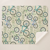Bicycle Journey Sherpa Blanket Sherpa Deken (Voorkant (horizontaal))