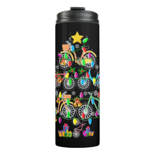 Bicycle kerstboom Funny Biker Bicyclist Thermosbeker