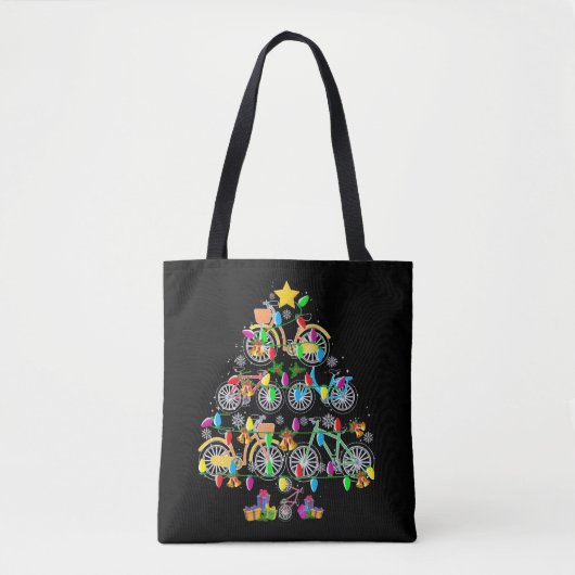 Bicycle kerstboom Funny Biker Bicyclist Tote Bag (Voorkant)