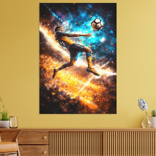 Bicycle Kick Legend - Dynamische Sportkunst - Voet Canvas Afdruk (Insitu (Woonkamer))
