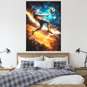Bicycle Kick Legend - Dynamische Sportkunst - Voet Canvas Afdruk (Insitu (Slaapkamer))