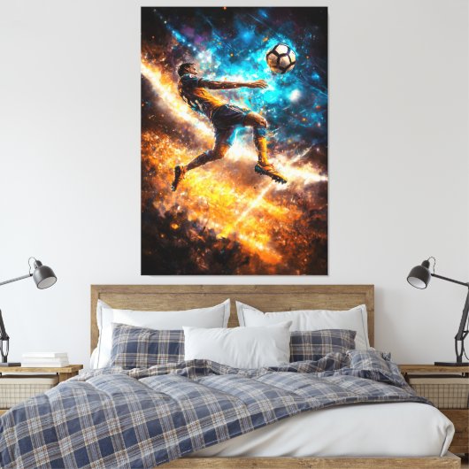 Bicycle Kick Legend - Dynamische Sportkunst - Voet Canvas Afdruk (Insitu (Slaapkamer))