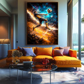 Bicycle Kick Legend - Dynamische Sportkunst - Voet Canvas Afdruk