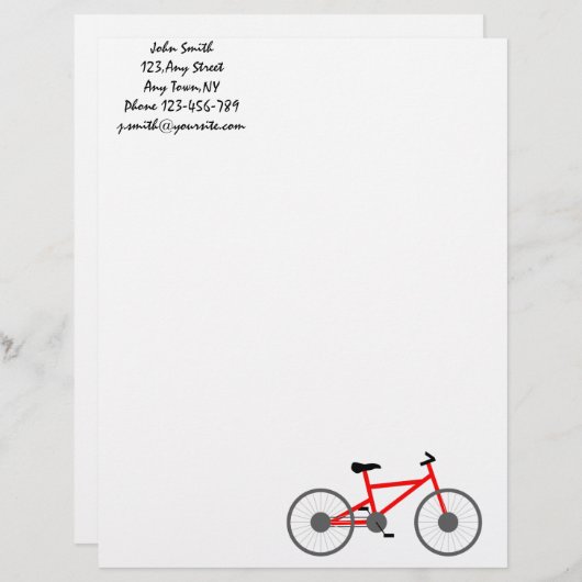 Bicycle Letterhead-Sjabloon Briefhoofd (Voorkant / Achterkant)