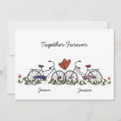 Bicycle Lover Couples Valentine Card Feestdagenkaart (Voorkant)