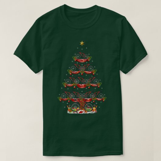Bicycle Lover Xmas overeenkomend met kerstkerstmis T-shirt (Design voorkant)