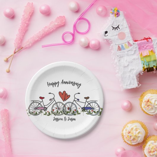Bicycle Lovers Jubileum Papieren Borden Papieren Bordje (Feest)