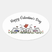 Bicycle Lovers Valentijn Ovale Sticker (Voorkant)