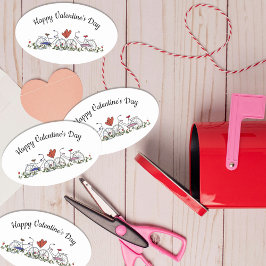 Bicycle Lovers Valentijn Ovale Sticker