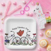 Bicycle Lovers Valentijn Papieren Bordje (Feest)