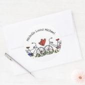 Bicycle Lovers Valentijn Ronde Sticker (Envelop)