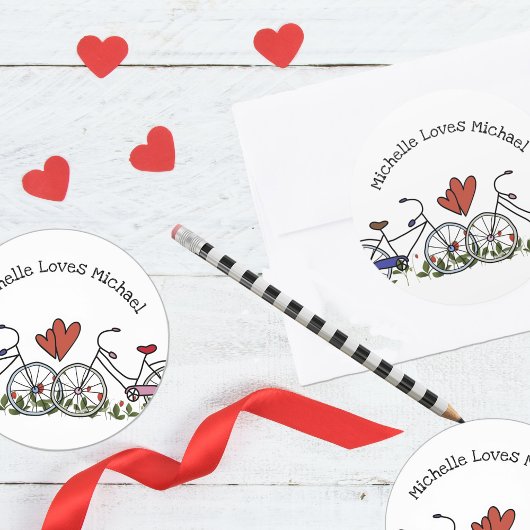Bicycle Lovers Valentijn Ronde Sticker