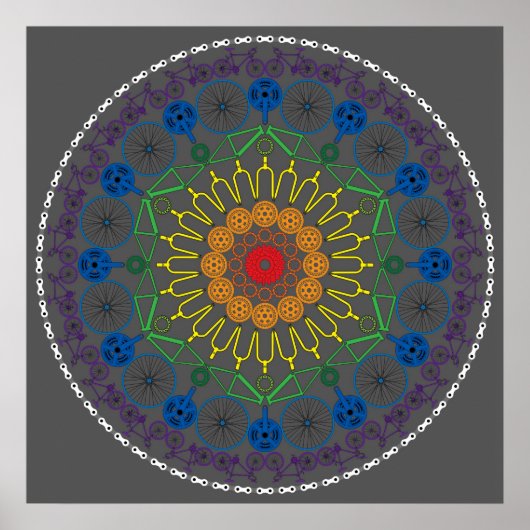 Bicycle Mandala 2 Poster (Voorkant)