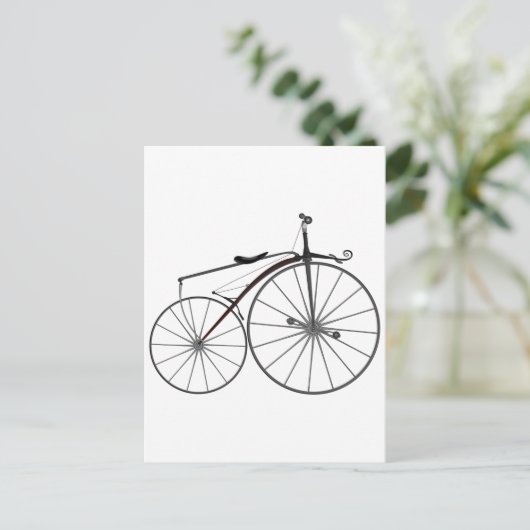 Bicycle met ouderwetse "Boneshaker" Briefkaart (Staand voorkant)