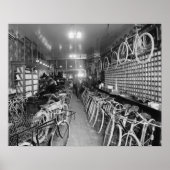 Bicycle & Motorcycle Shop, 1910.  foto Poster (Voorkant)