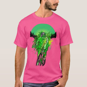 Bicycle Mountain Bike Motif in afdaling MTB T-shirt