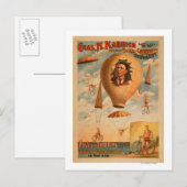 Bicycle Parachute-act in het middenluchttheater Briefkaart (Voorkant / Achterkant)