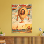 Bicycle Parachute-act in het middenluchttheater Canvas Afdruk (Insitu (Woonkamer))