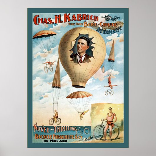 Bicycle Parachute Act ~  Performance Poster (Voorkant)