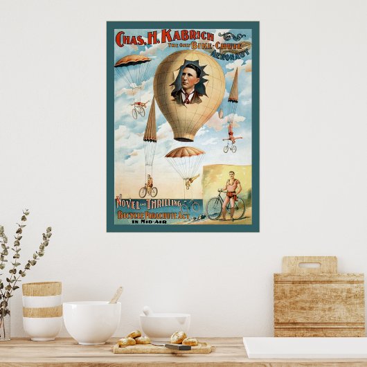 Bicycle Parachute Act ~ Performance Poster (Keuken)